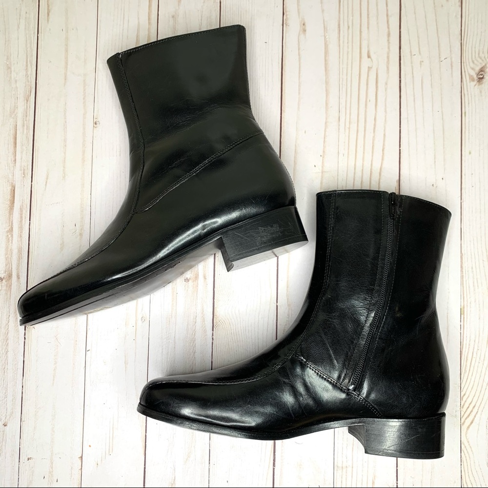 Nunn Bush Black Men’s Bristol Leather Ankle Boots Classic Dress/Casual Boots NEW - Picture 3 of 12